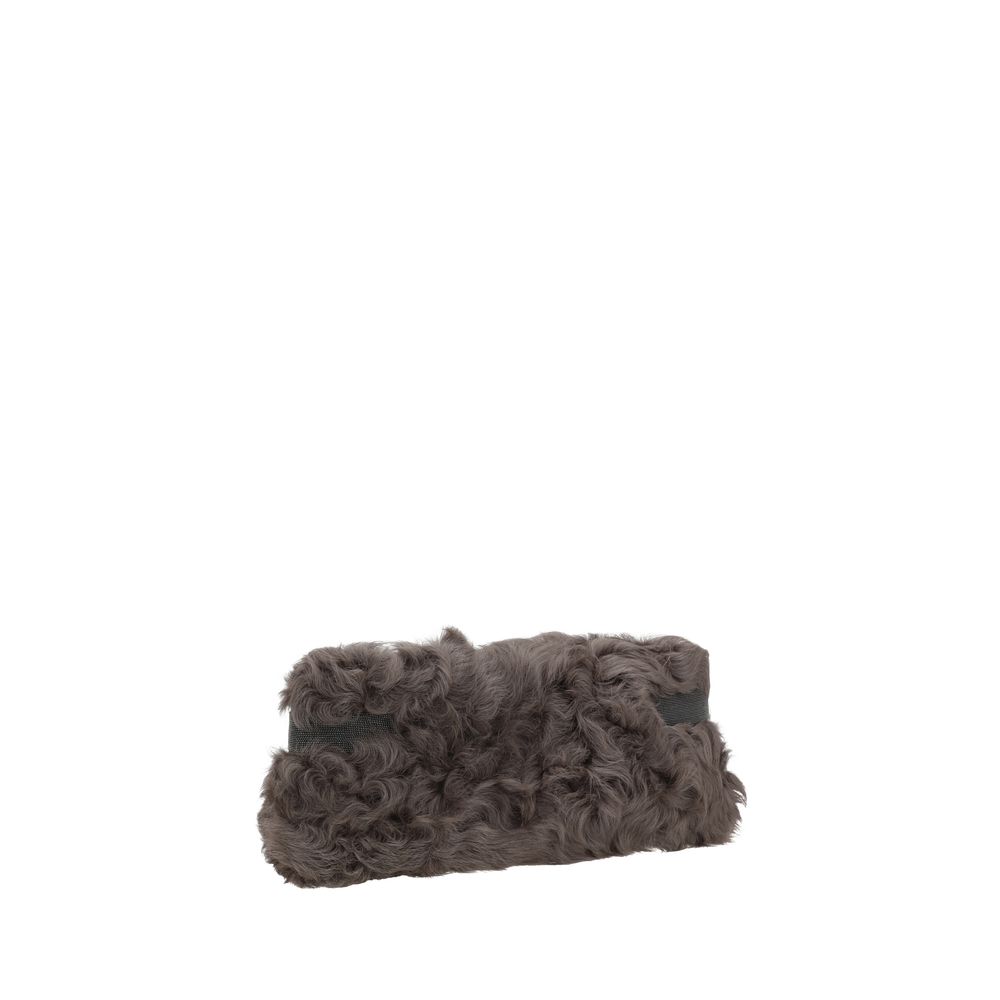 Brown Fur Clutch Bag