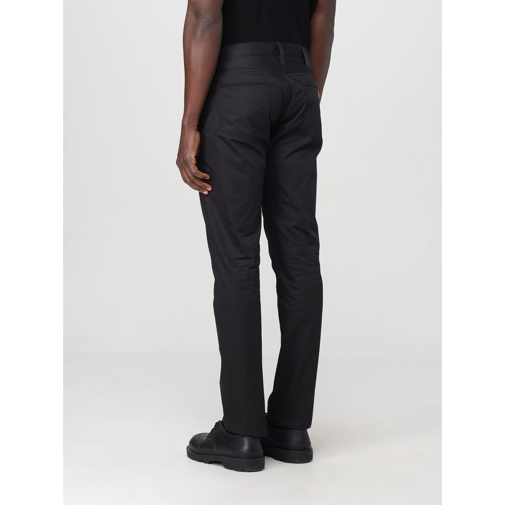Black Cotton Casual Pants