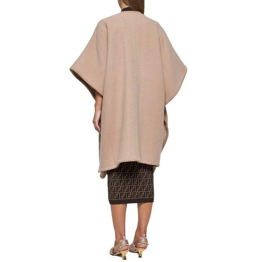 Beige Cashmere Poncho