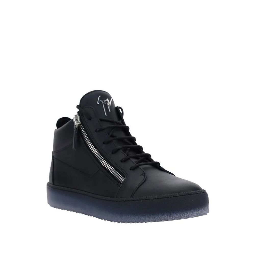 Black Calfskin High Top Sneakers