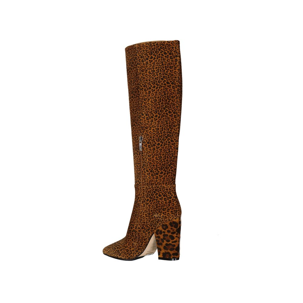 Brown Calfskin High Heel Boots