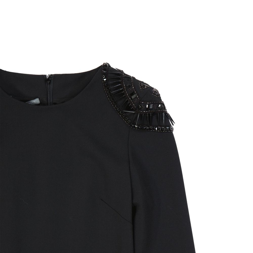 Black Elastane Cocktail Dress