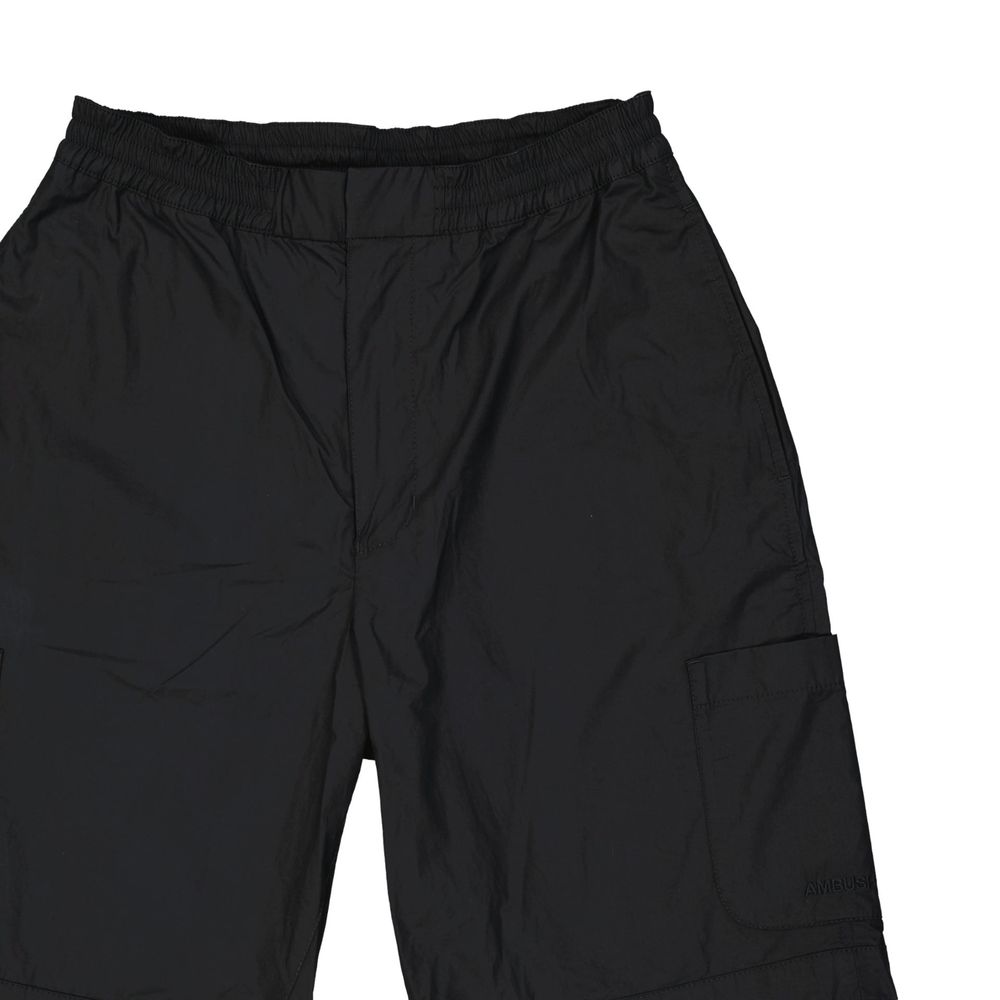 Black Cotton Cargo Shorts