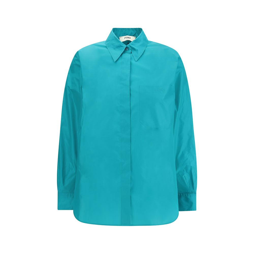 Blue Silk Dress Shirt