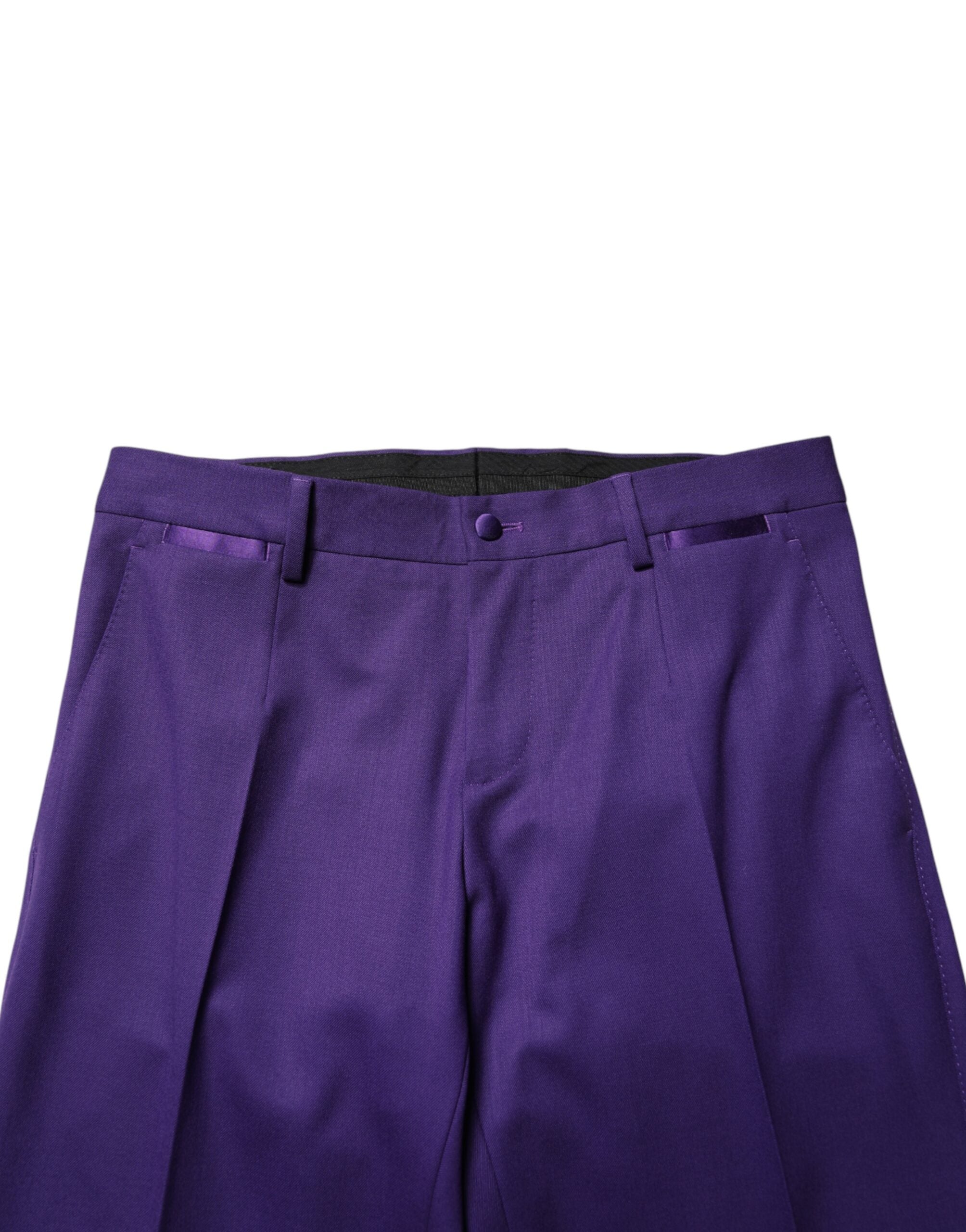 Purple Wool Skinny Dress Men Trouser Pants
