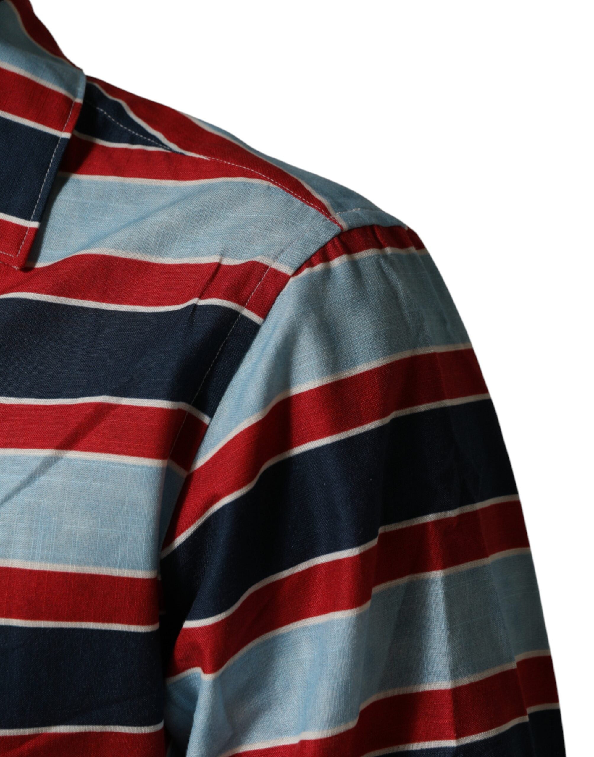 Multicolor Stripes Cotton Men Button Down Shirt