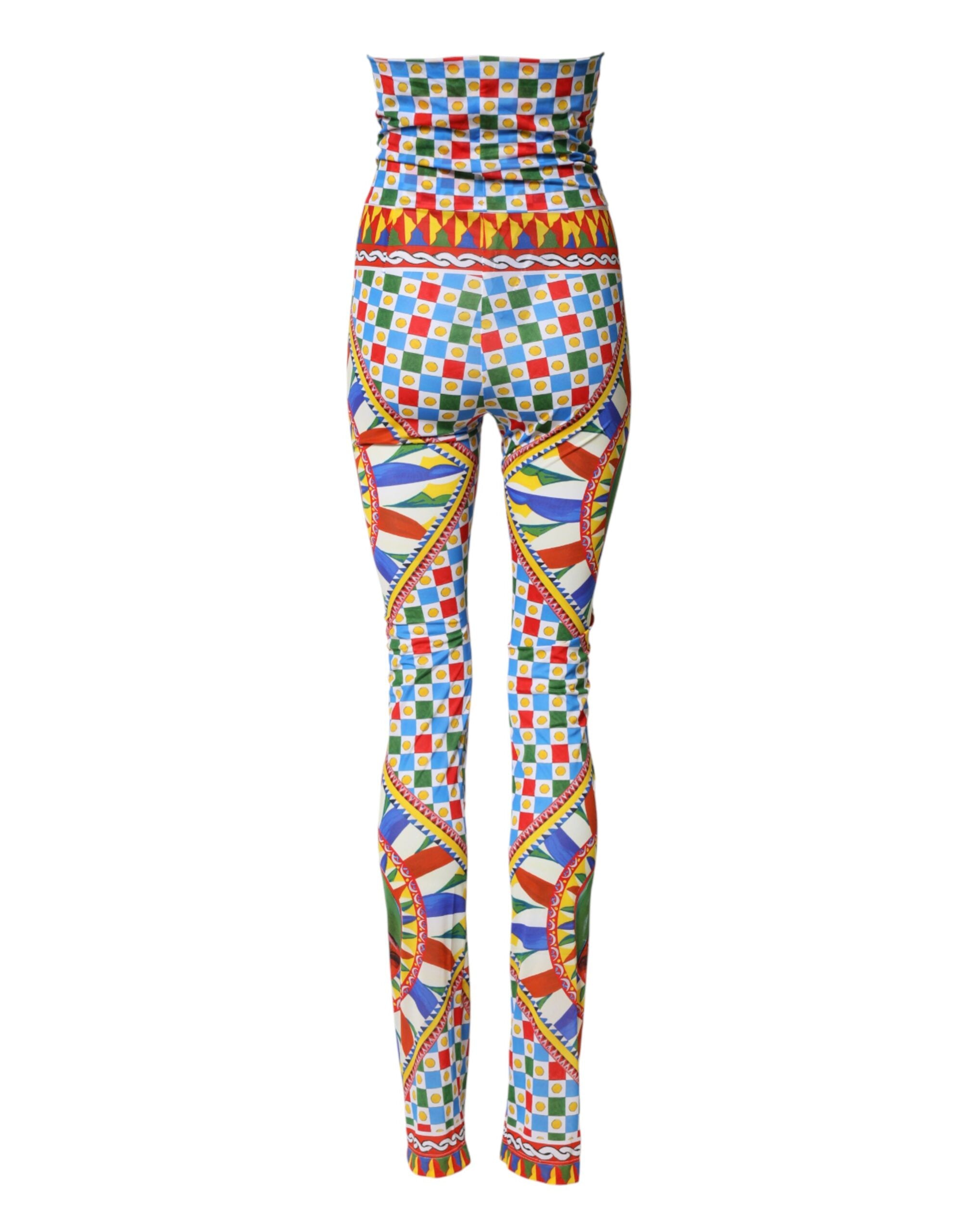 Multicolor Carretto Leggings High Waist Pants