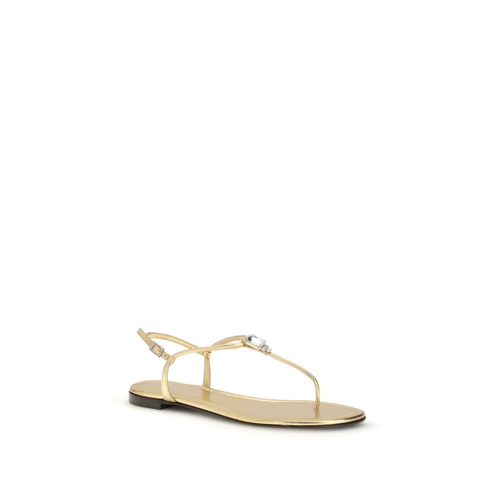 Gold Calf Leather Bos Taurus Sandals
