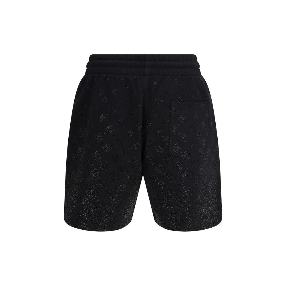 Black Cotton Bermuda Shorts