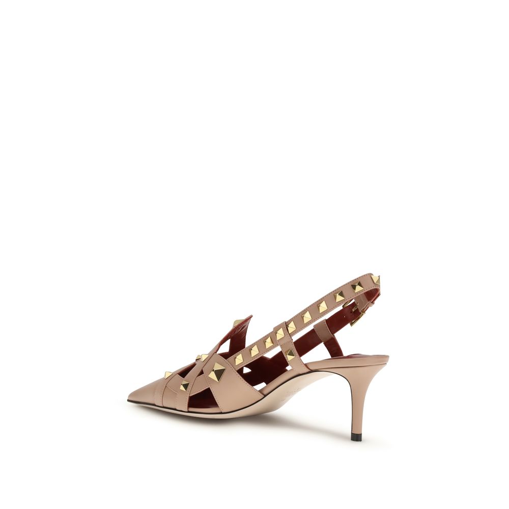 Multicolor Goatskin Mid Heel Pumps
