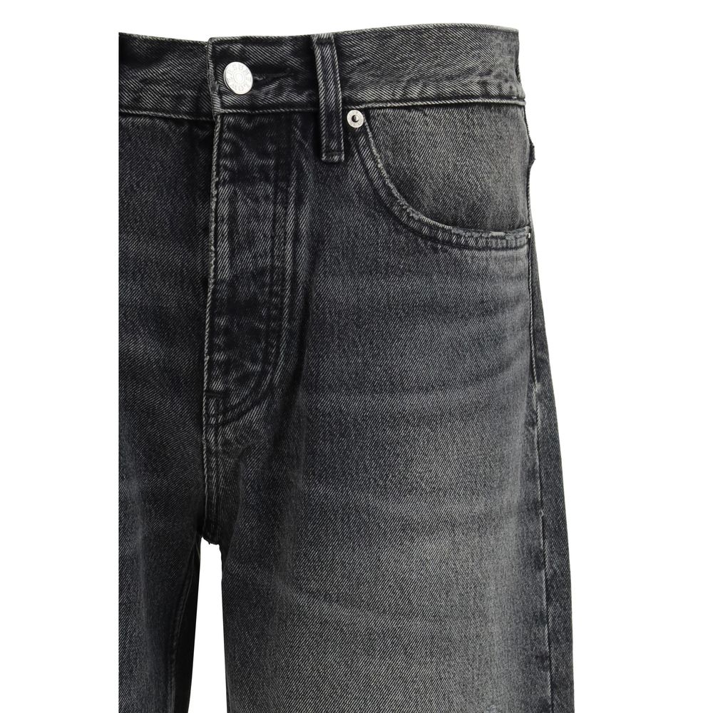 Black Cotton Relaxed Fit Jeans