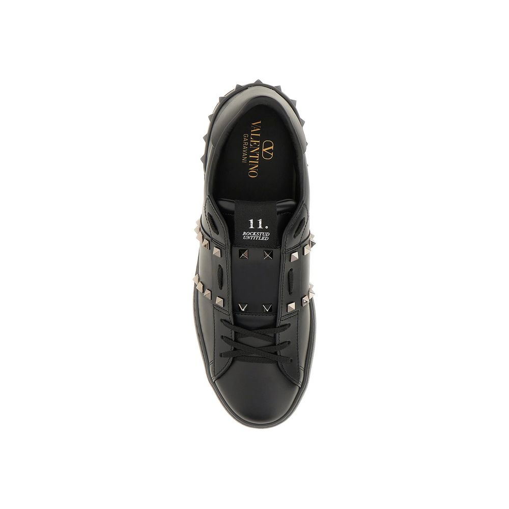 Black Leather Low Top Sneakers