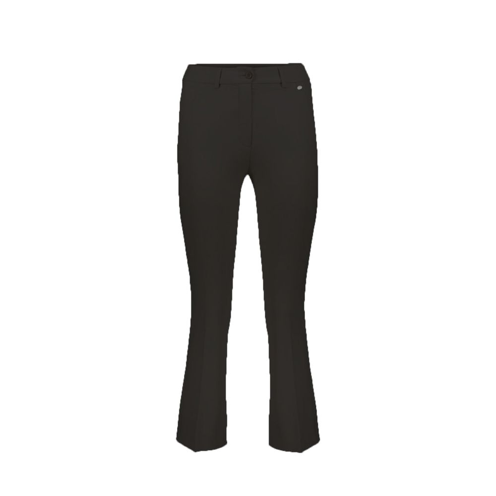 Black Elastane Flared Pants