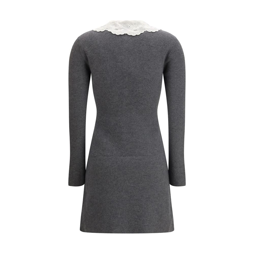 Gray Cotton Casual Dress