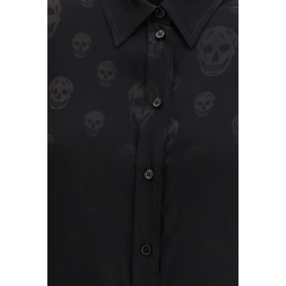 Black Viscose Pattern Shirt