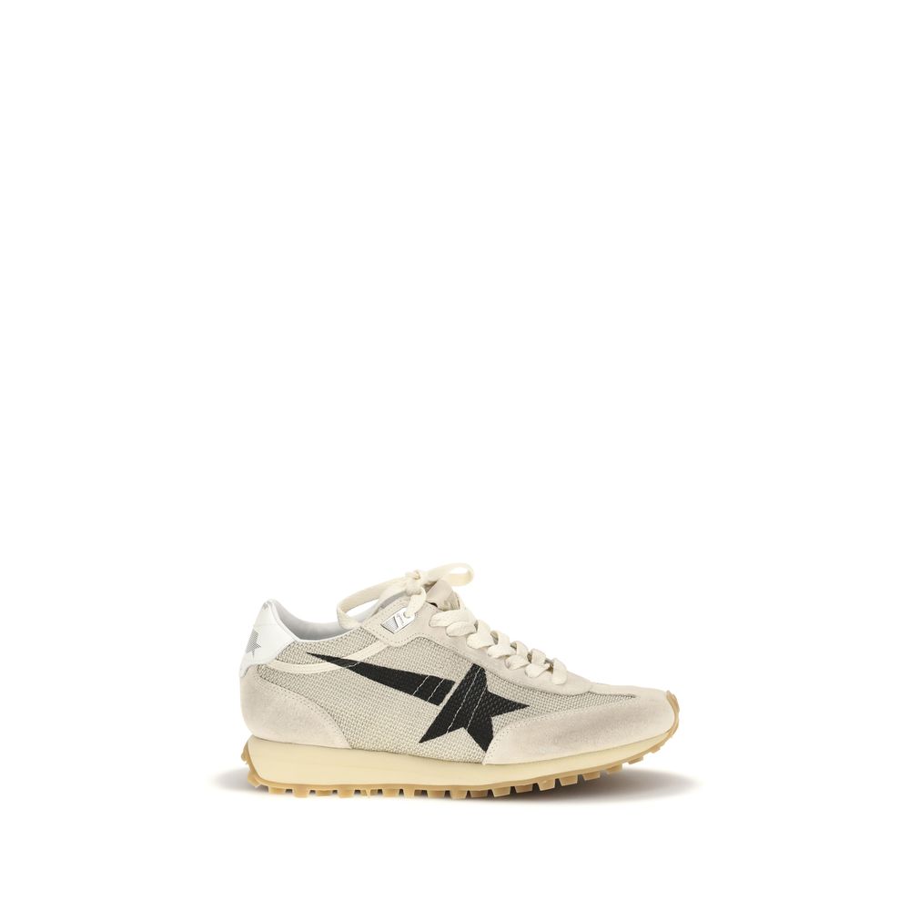 Beige Calf Leather Bos Taurus Athletic Sneakers