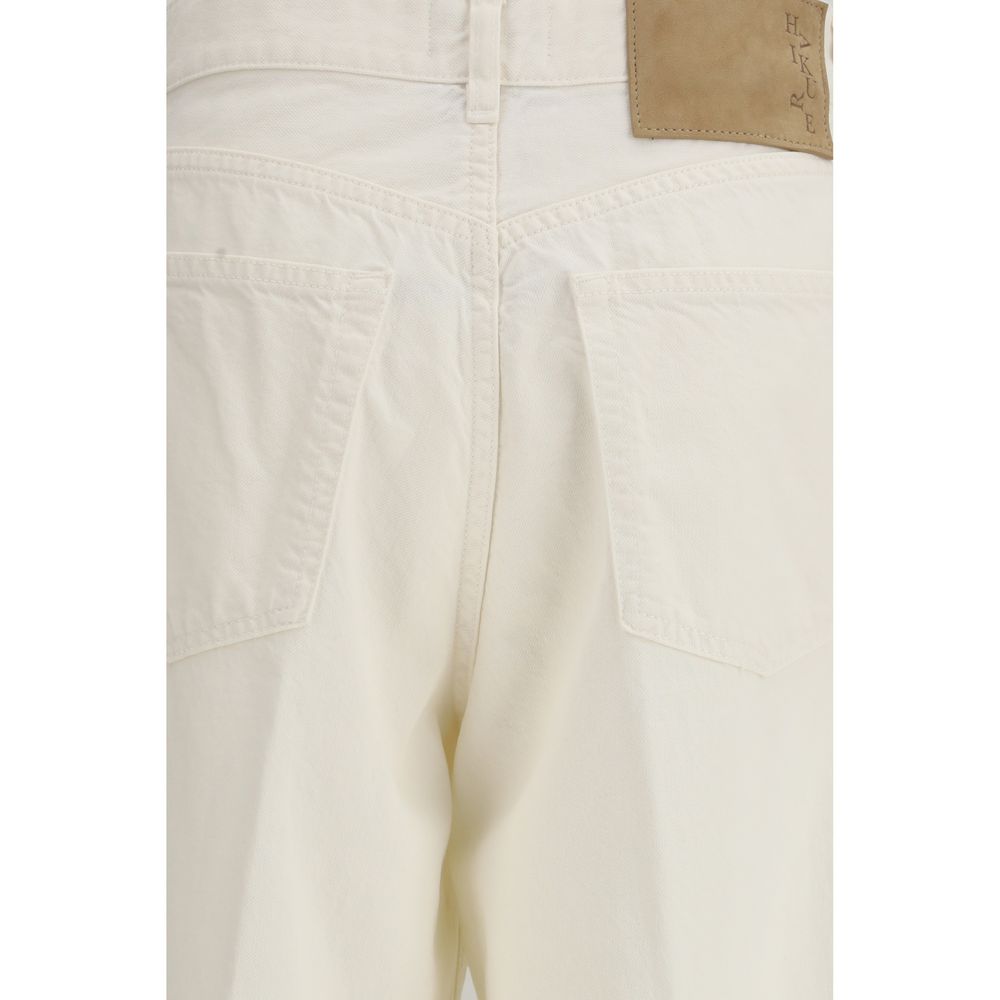White Cotton Straight-Leg Jeans