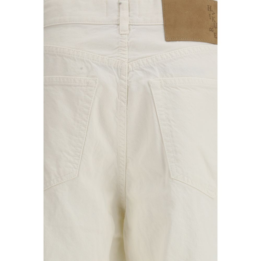 White Cotton Bermuda Shorts