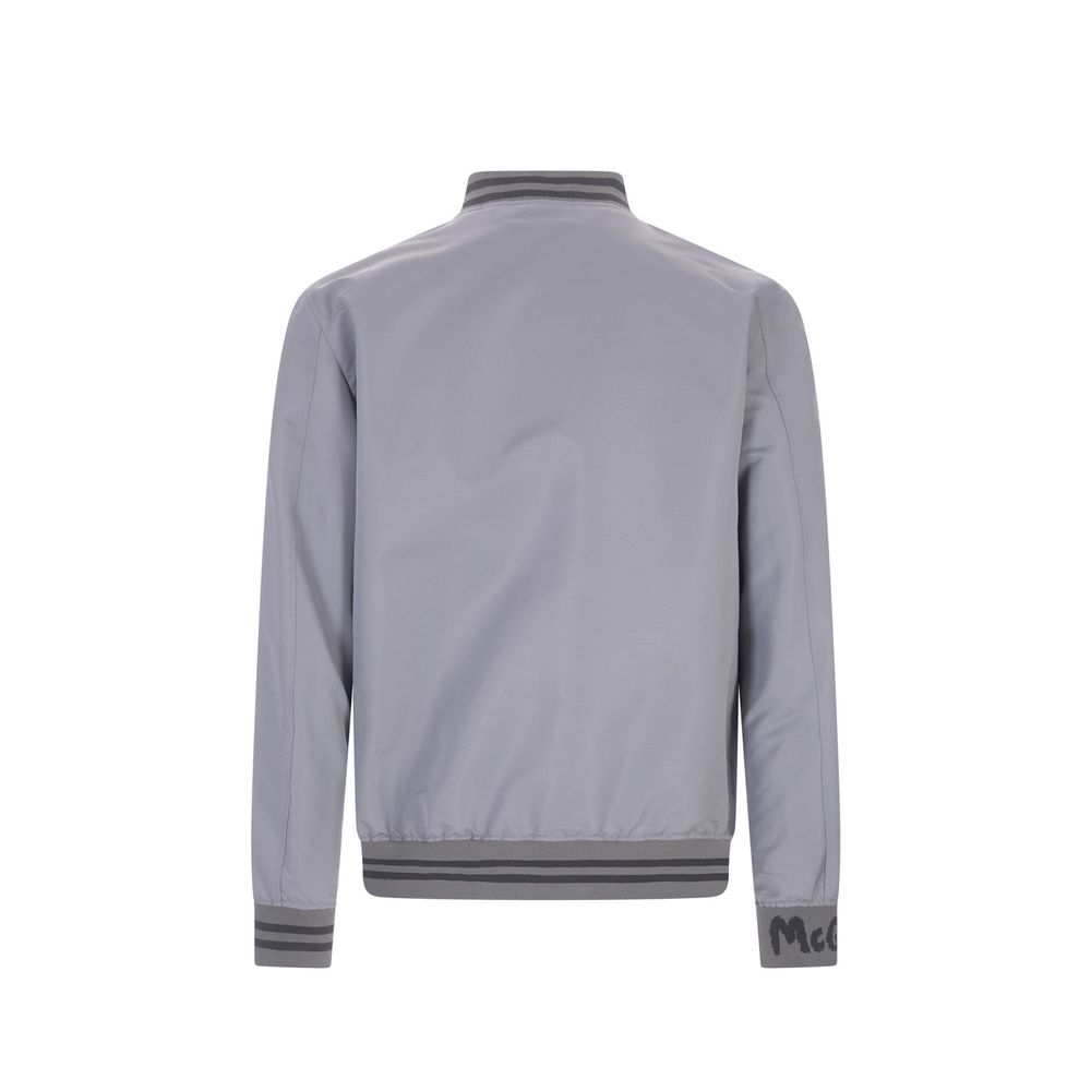 Gray Polyester Bomber