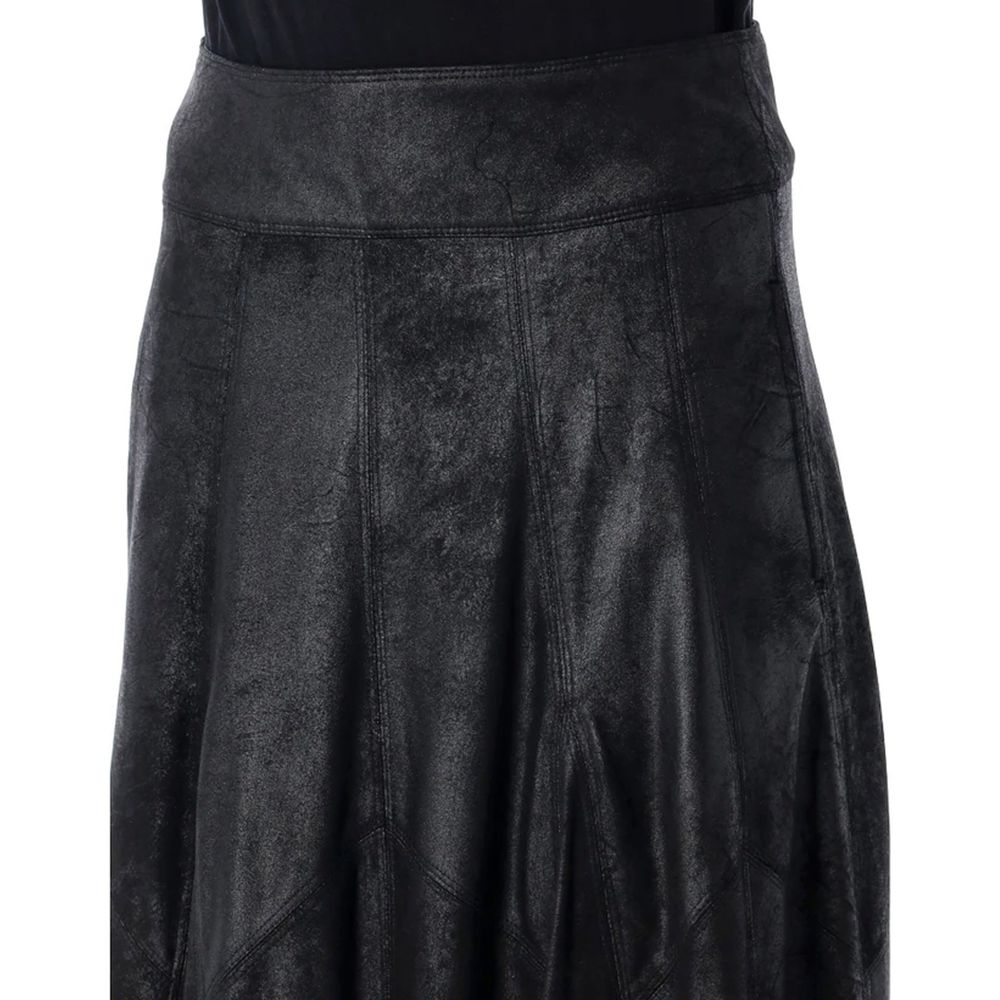 Black Elastane Long Skirt