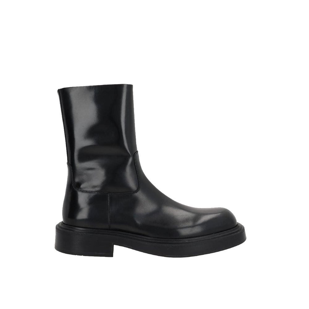 Black Calfskin Ankle Boots