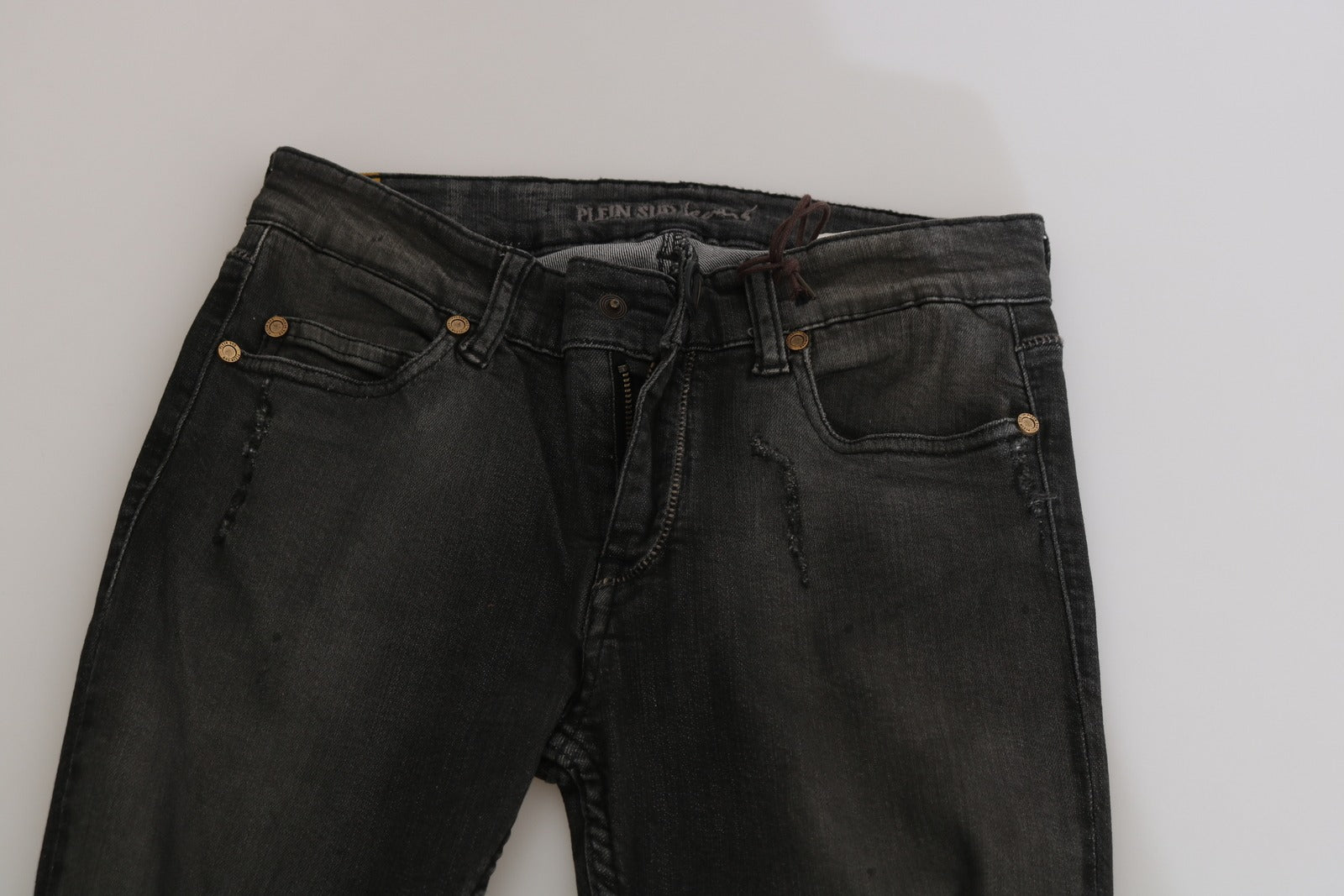 Cotton Black Washed Low Waist Skinny Denim Jeans