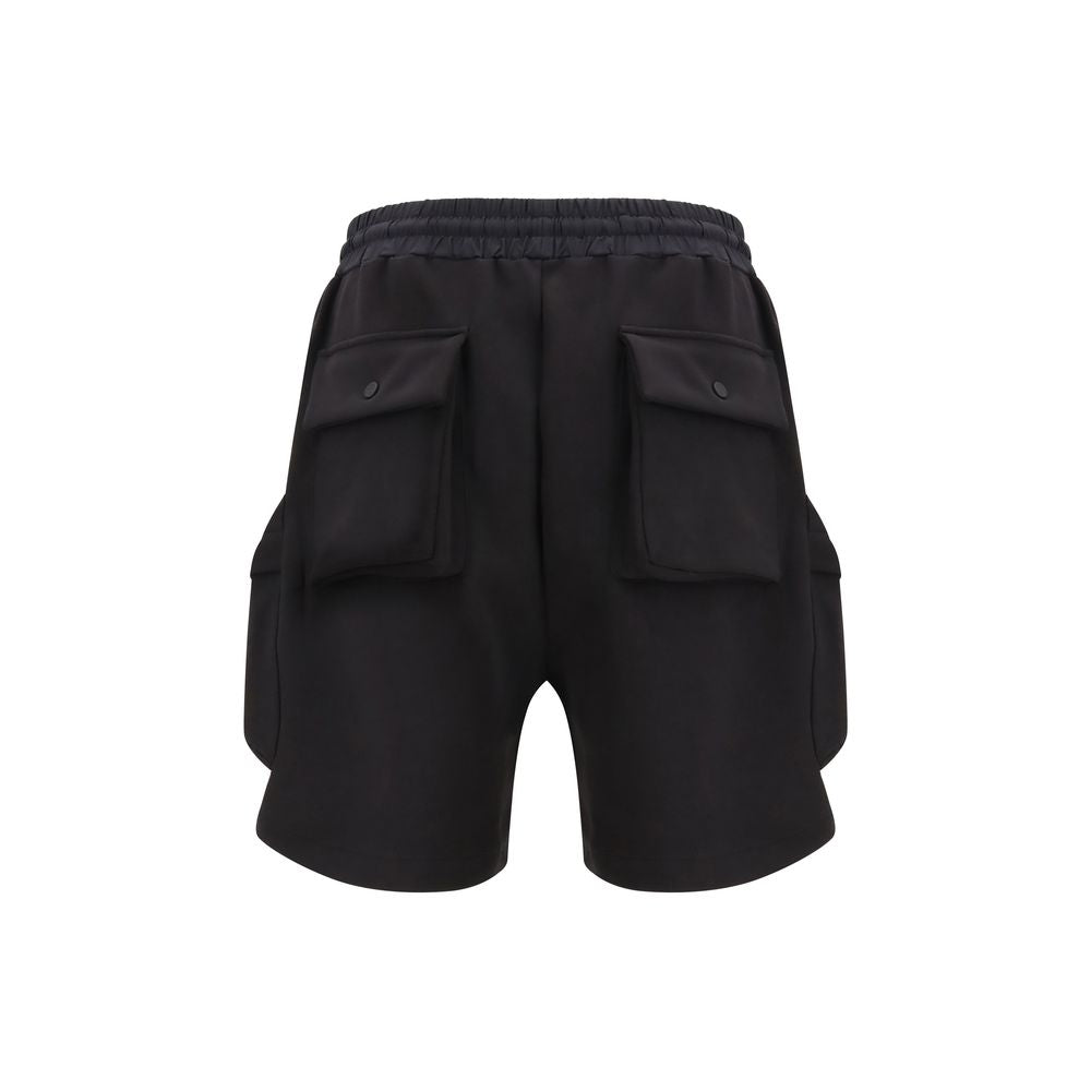 Black Cotton Bermuda Shorts