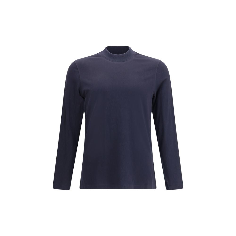 Blue Cotton Long Sleeve T-Shirt
