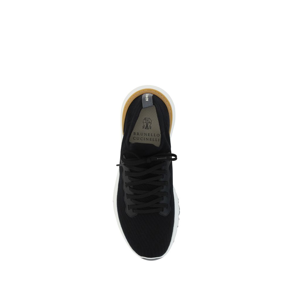 Black Rubber Athletic Sneakers