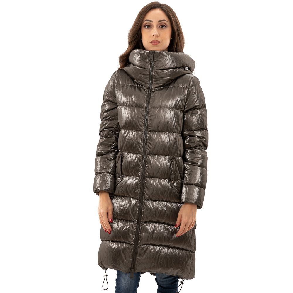Gray Viscose Parka
