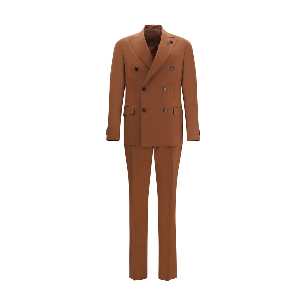 Brown Cotton Two-Piece Suit