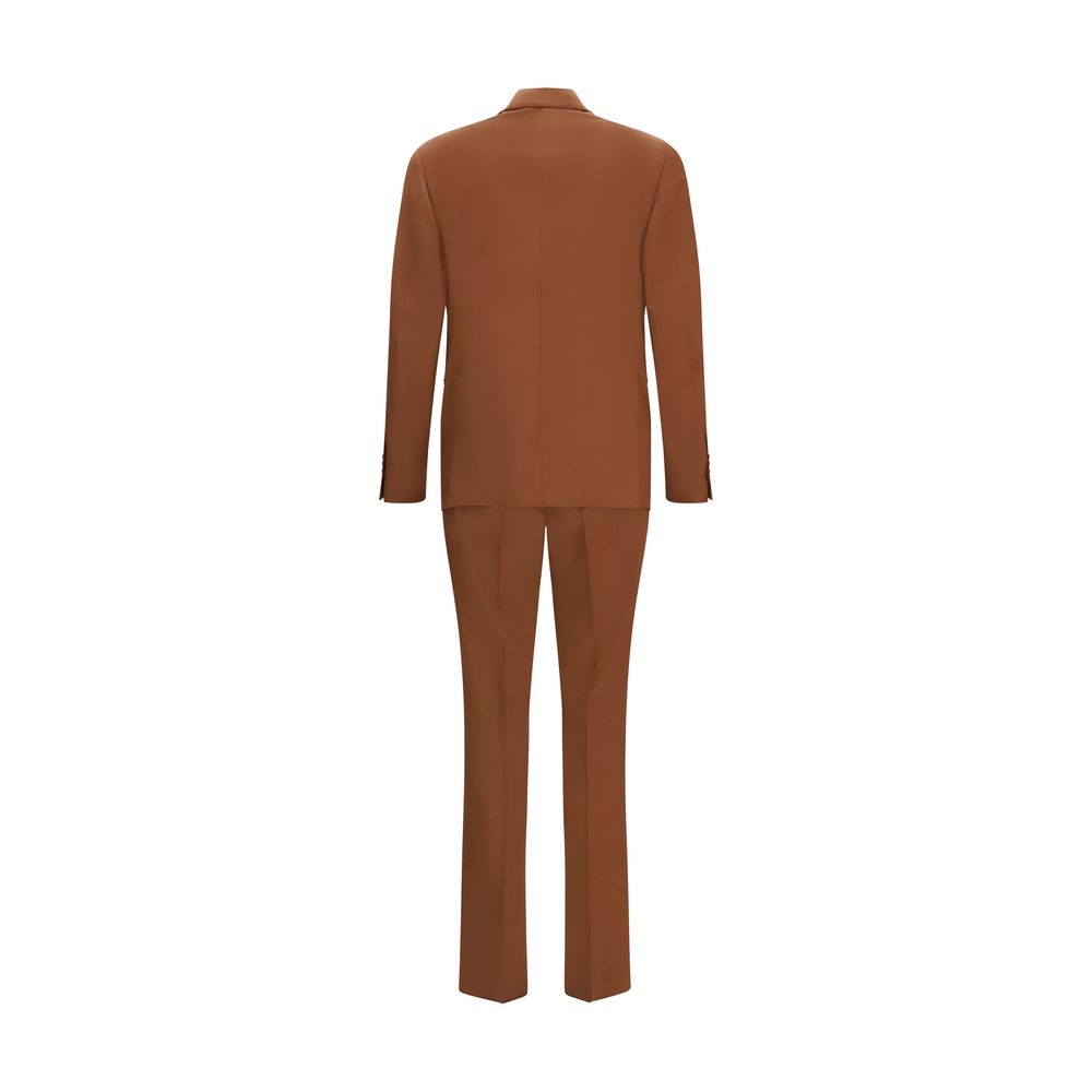 Brown Cotton Two-Piece Suit
