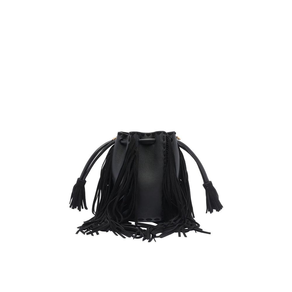 Black Leather Backet Bag