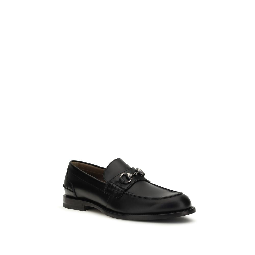 Black Calf Leather Bos Taurus Slip-On Loafers