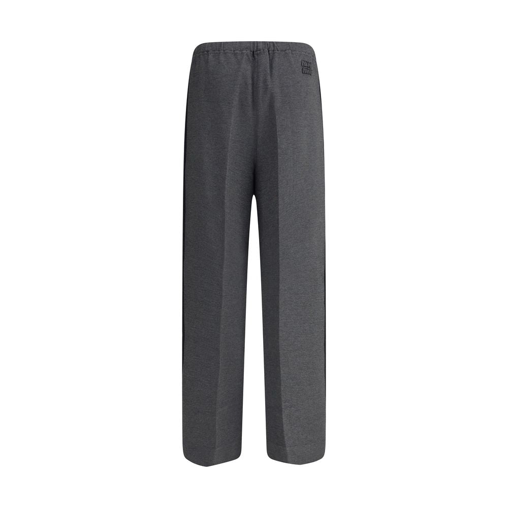 Gray Viscose Casual Pants
