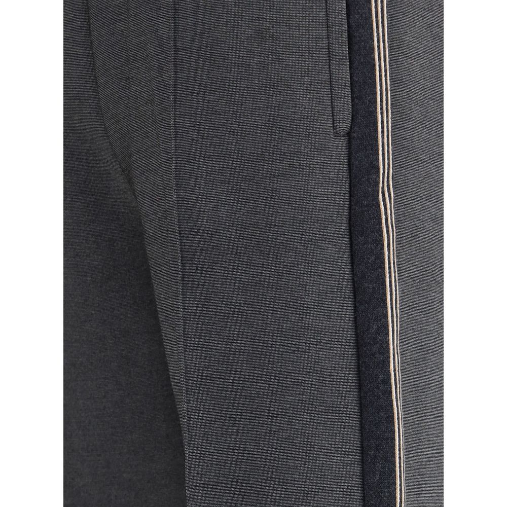 Gray Viscose Casual Pants