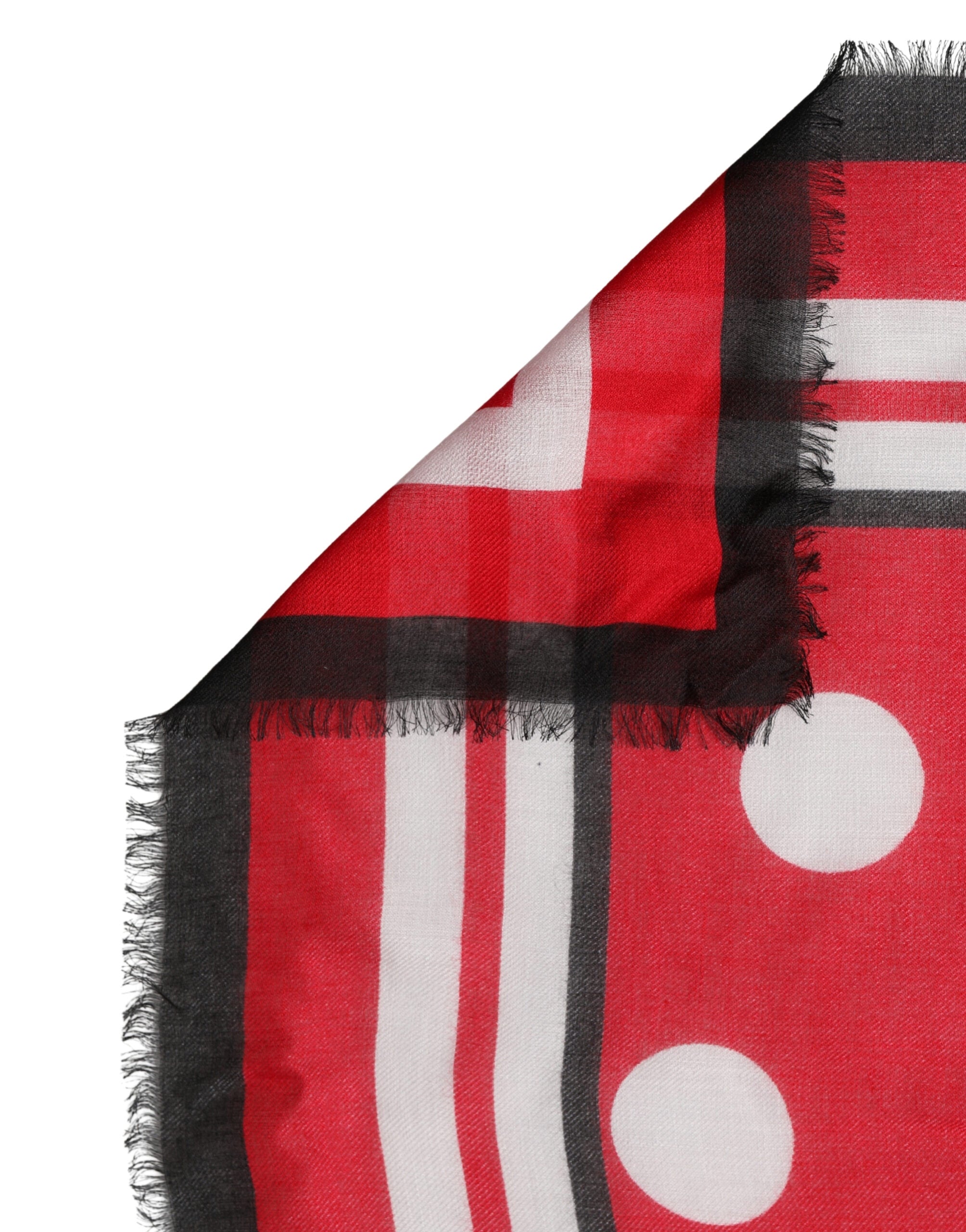 Red Polka Dot Print Square Stole 130cm x 130cm Scarf