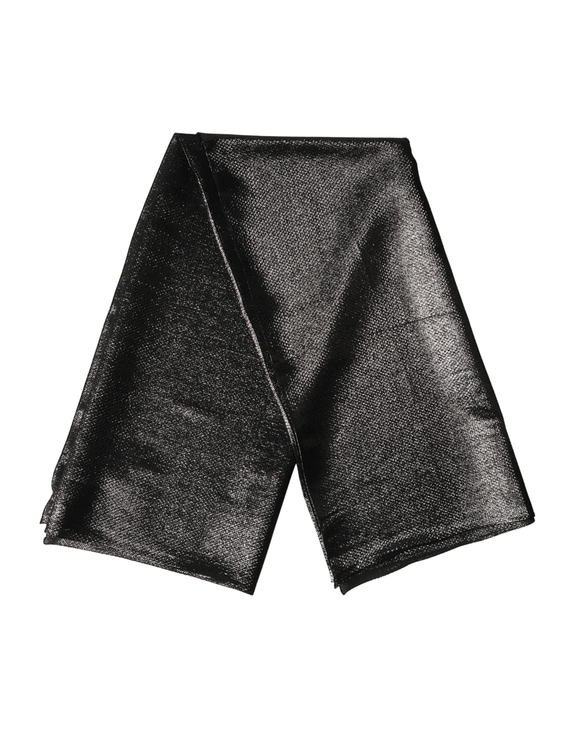 Black Silk Square Wrap Shawl Foulard 122cm x 120cm Scarf