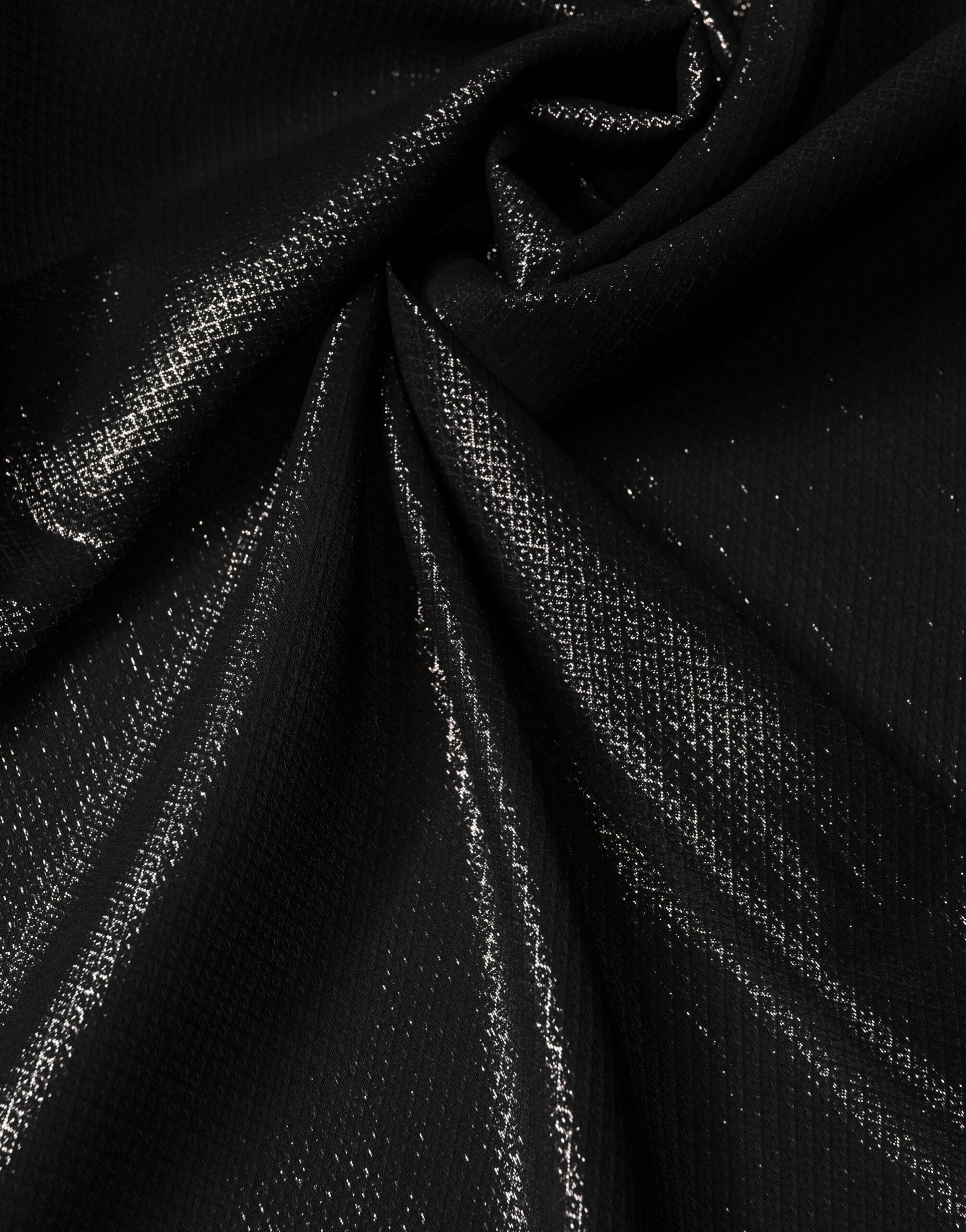 Black Silk Square Wrap Shawl Foulard 122cm x 120cm Scarf