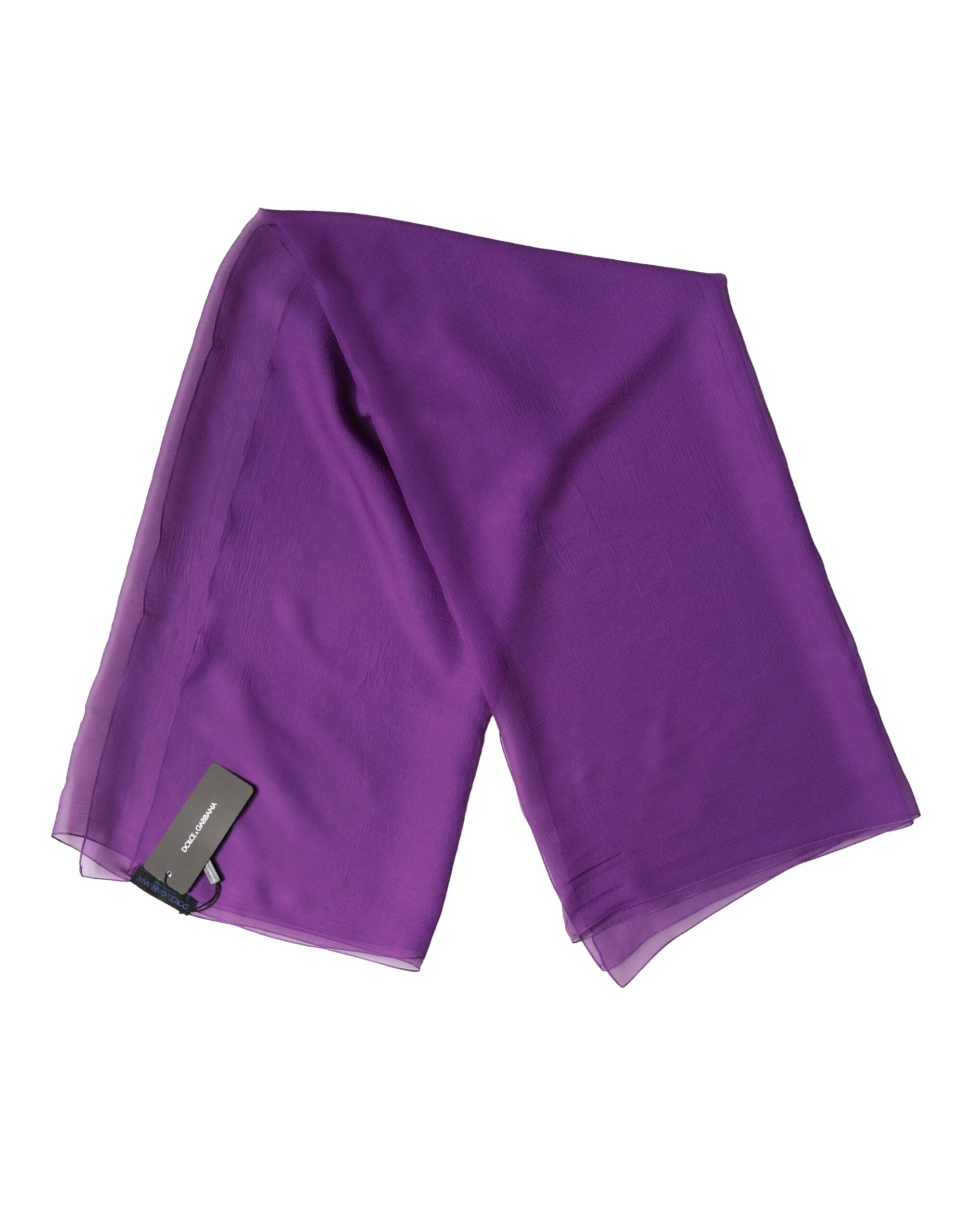 Purple Silk Neck Wrap Shawl Foulard 134cm x 131cm Scarf