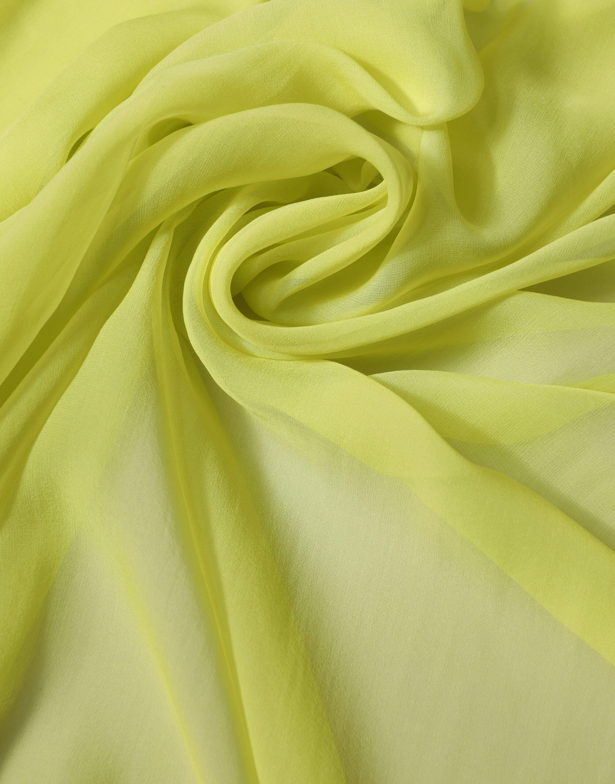 Yellow Green Silk Sash Foulard Stole 270cm x 120cm Scarf
