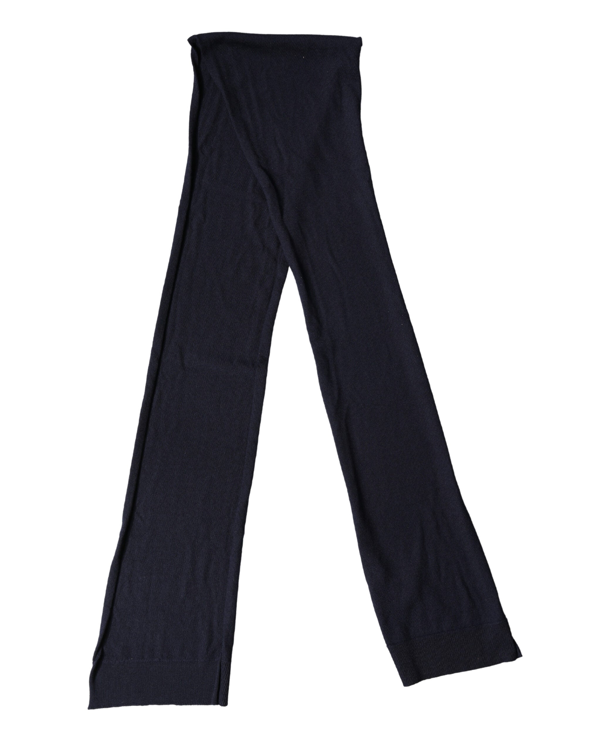 Black Wool Knitted Shawl Neck Wrap 200cm x 25cm Scarf