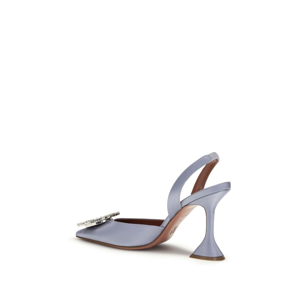 Purple Silk High Heel Pumps