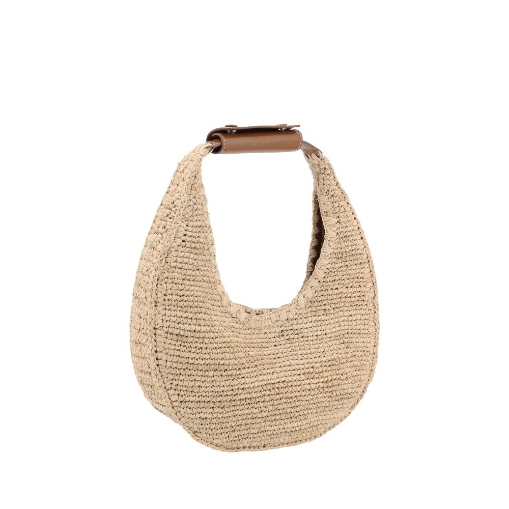 Beige Raffia Shoulder Bag