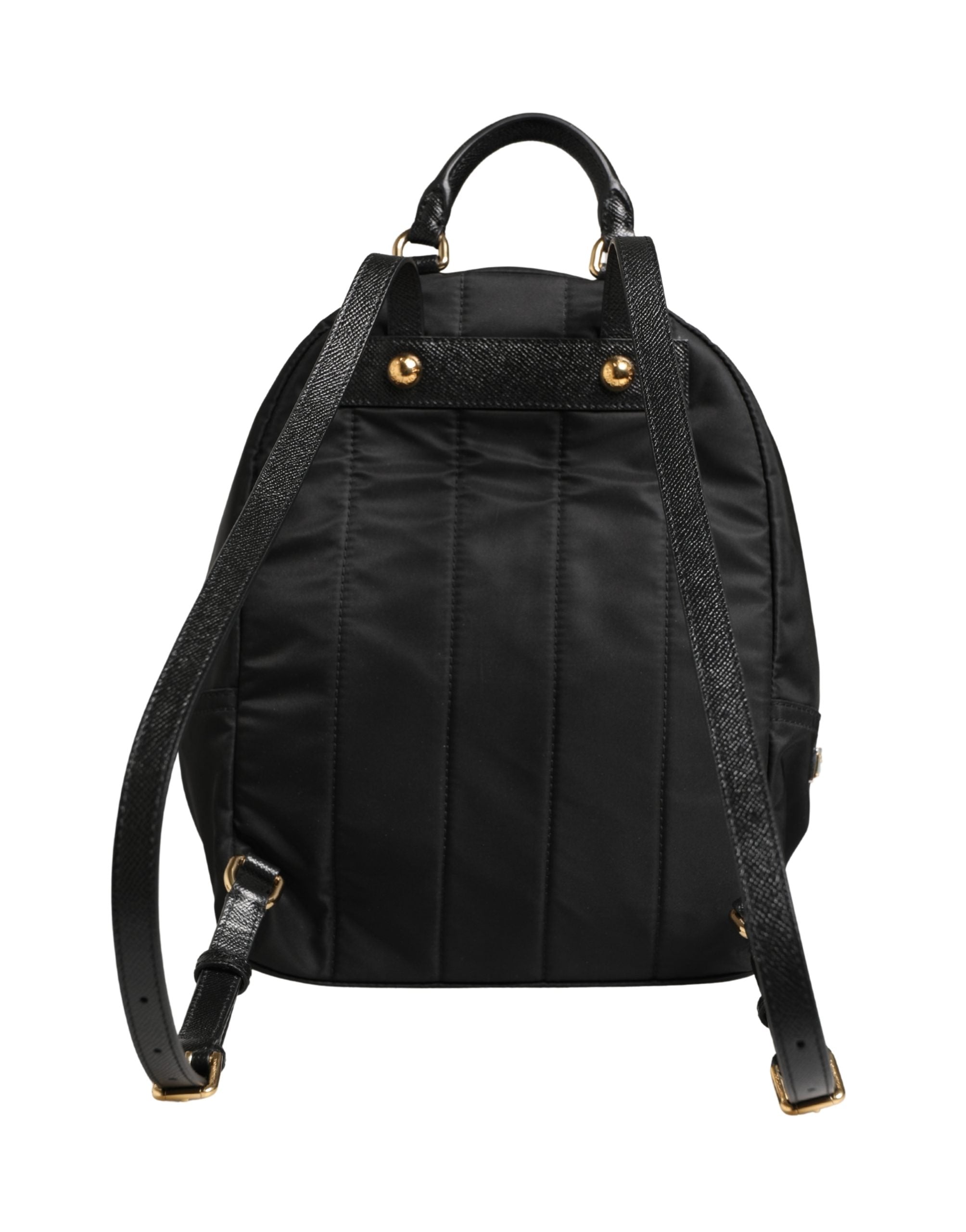VULCANO Black Nylon #DGFAMILY Embellished Backpack Bag