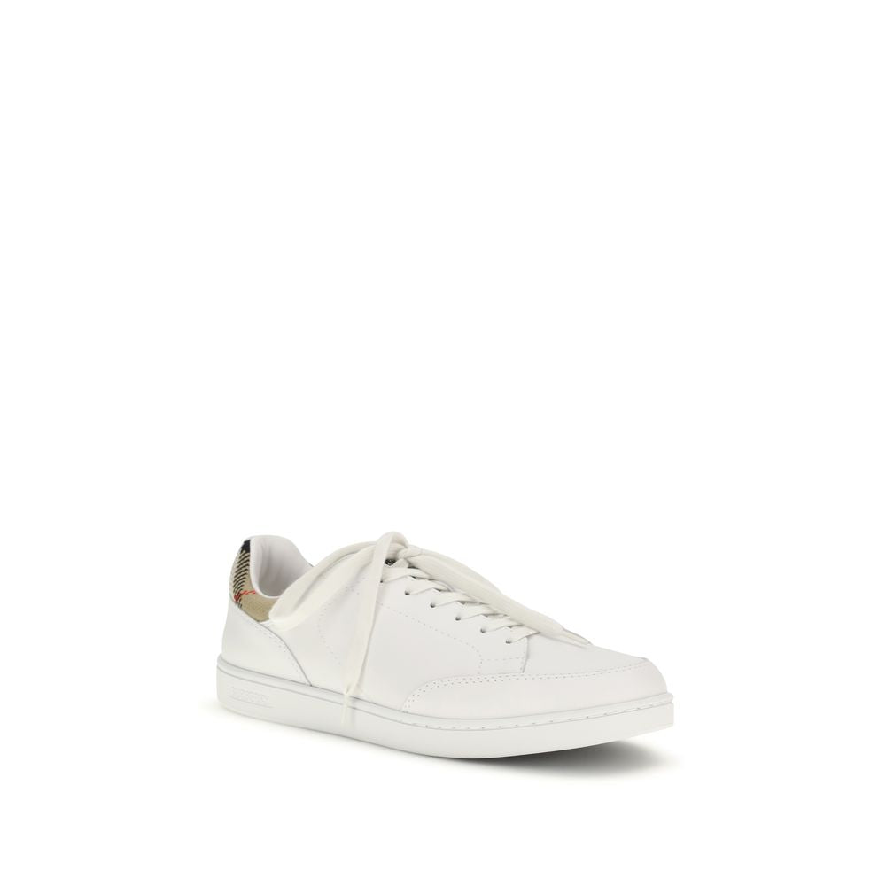 White Calf Leather Bos Taurus Low Top Sneakers
