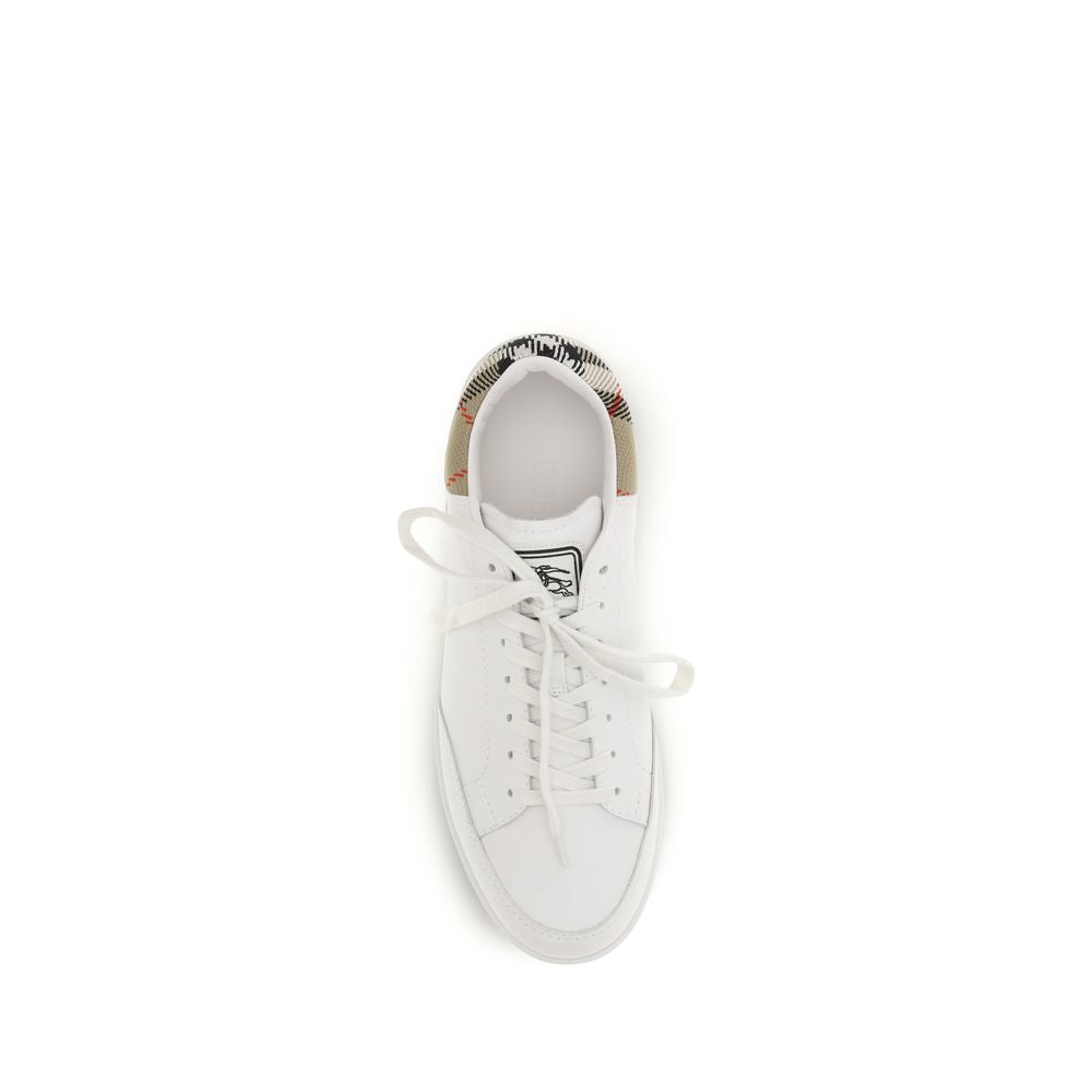 White Calf Leather Bos Taurus Low Top Sneakers