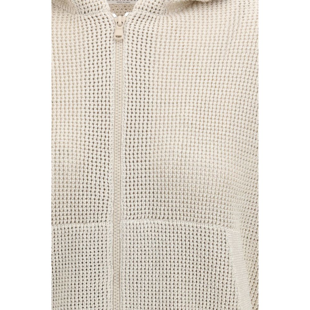 Beige Cotton Hoodie