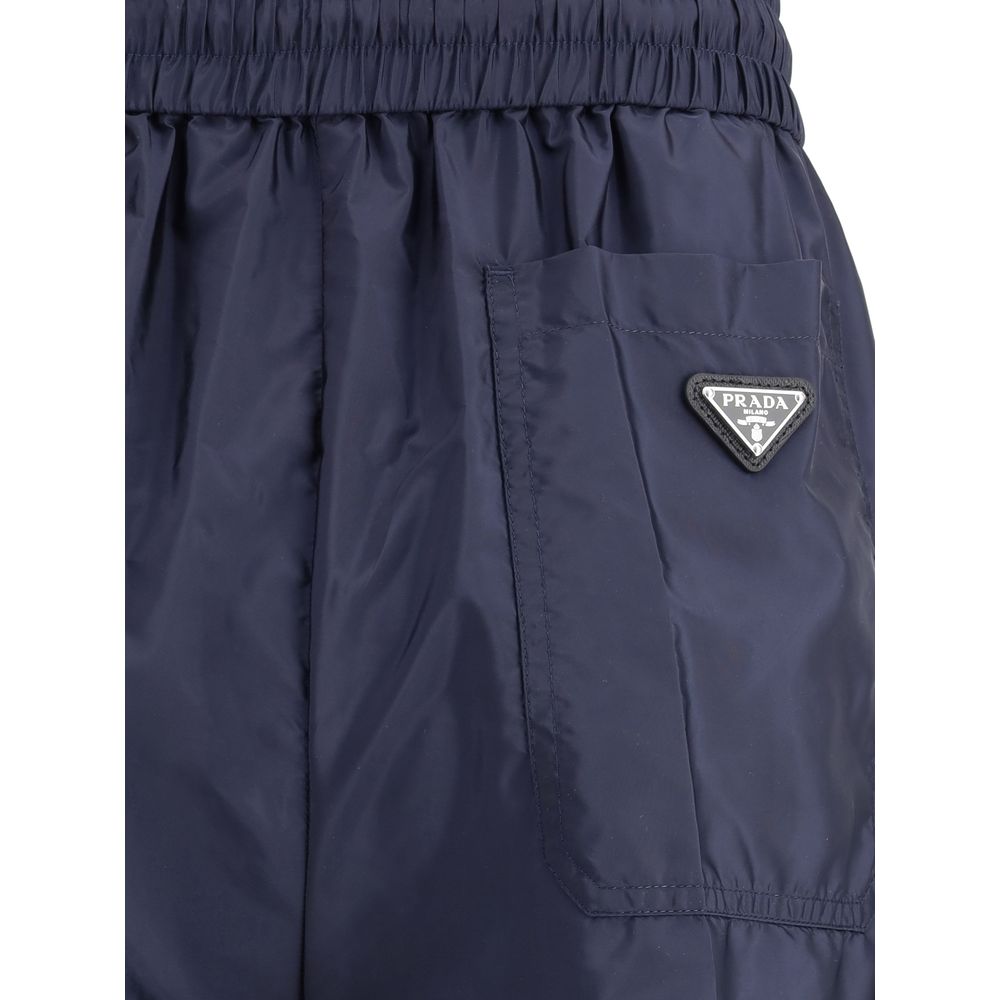 Blue Recycled Polyamide Casual Pants