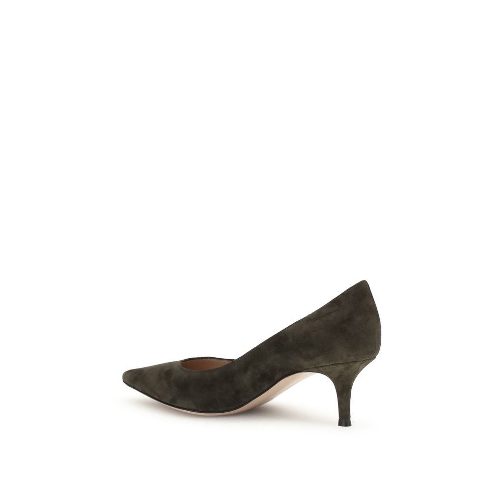 Brown Calf Leather Bos Taurus Mid Heel Pumps